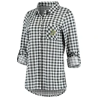 Women's Concepts Sport Charcoal Athletics Wanderer Long Sleeve Button-Up Nightshirt
