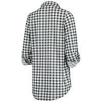 Women's Concepts Sport Charcoal Athletics Wanderer Long Sleeve Button-Up Nightshirt