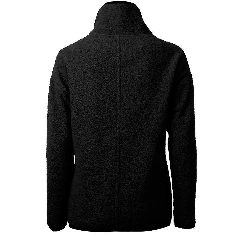 Women's Cutter & Buck Black Athletics Cascade Eco Sherpa Fleece Quarter-Zip Pullover Jacket
