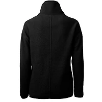 Women's Cutter & Buck Black Athletics Cascade Eco Sherpa Fleece Quarter-Zip Pullover Jacket