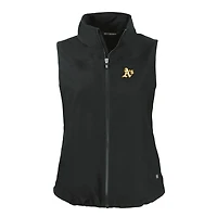 Women's Cutter & Buck Black Athletics Charter Eco Recycled Full-Zip Vest