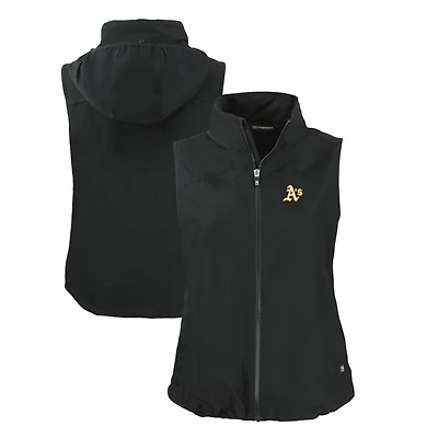 Women's Cutter & Buck Black Athletics Charter Eco Recycled Full-Zip Vest