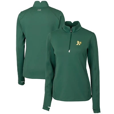 Women's Cutter & Buck Hunter Green Athletics DryTec Traverse Stretch Quarter-Zip Pullover Top