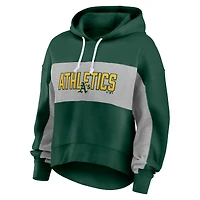 Sweat à capuche Fanatics Green Athletics pour femmes avec feuille de statistiques remplie