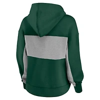 Women's Fanatics Green Athletics Filled Stat Sheet Pullover Hoodie