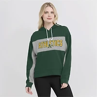 Women's Fanatics Green Athletics Filled Stat Sheet Pullover Hoodie