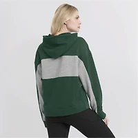 Women's Fanatics Green Athletics Filled Stat Sheet Pullover Hoodie