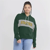 Women's Fanatics Green Athletics Filled Stat Sheet Pullover Hoodie