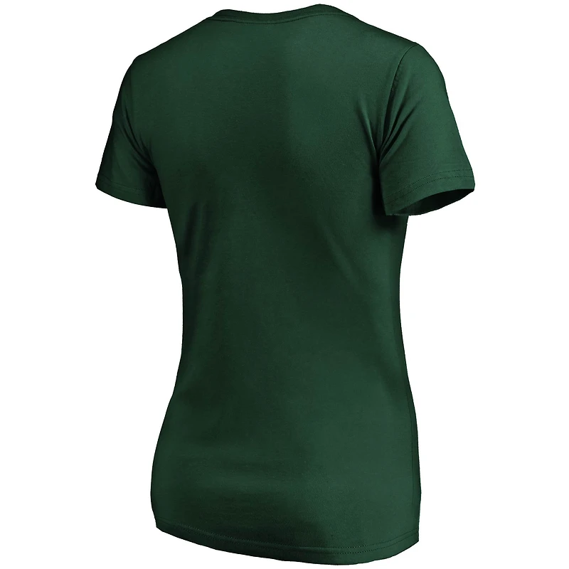 T-shirt col en V vert Fanatics Athletics Live For It pour femme