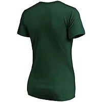 T-shirt col en V vert Fanatics Athletics Live For It pour femme