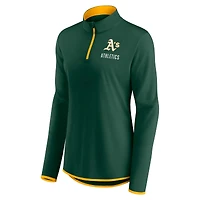 Women's Fanatics Green Athletics Worth The Drive Quarter-Zip Jacket
