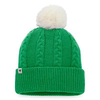 Bonnet en tricot torsadé avec pompon pour femme Fanatics Kelly Green Athletics