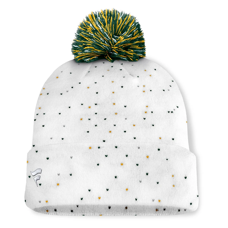 Bonnet tricoté à revers et pompon pour femme Fanatics Athletics Fundamental Confetti