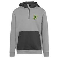 Women's Levelwear Gray Athletics Cooperstown Collection Chicane Core Logo Quarter-Zip Pullover Hoodie