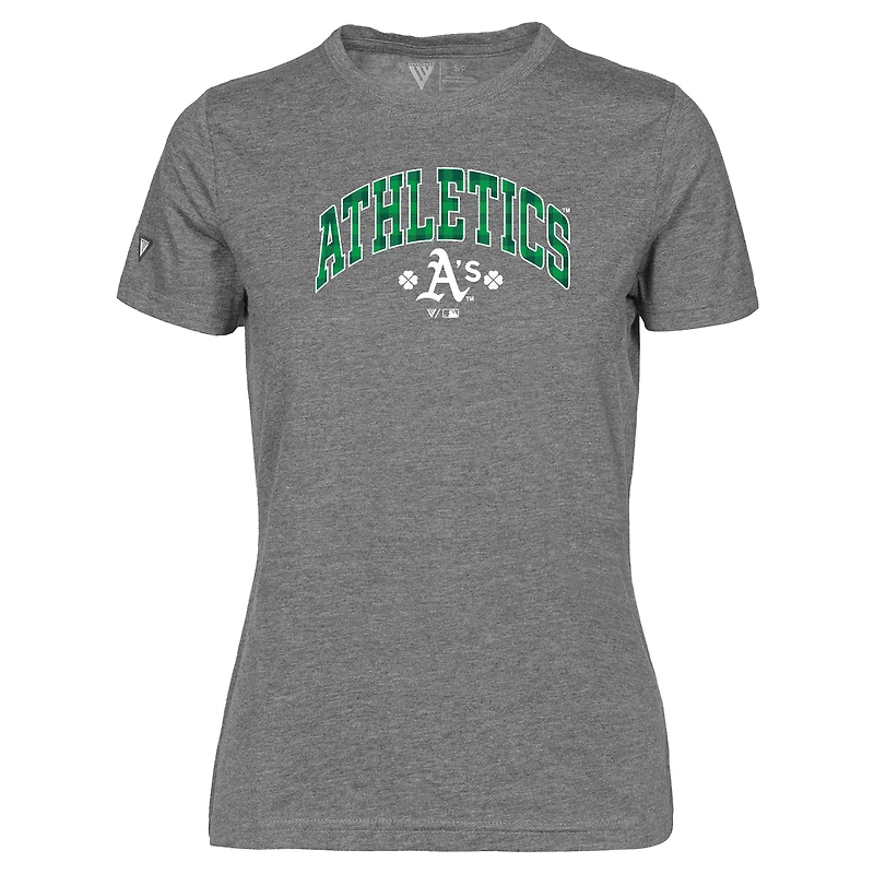 T-shirt à carreaux Maddox gris pour femme Levelwear Athletics St. Patrick's Day