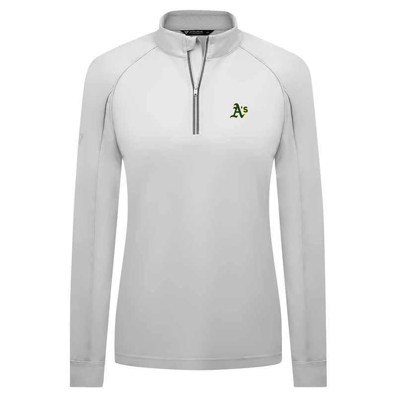 Women's Levelwear White Athletics Kinetic Insignia 2.0 Raglan Quarter-Zip Top