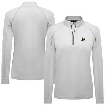 Women's Levelwear White Athletics Kinetic Insignia 2.0 Raglan Quarter-Zip Top