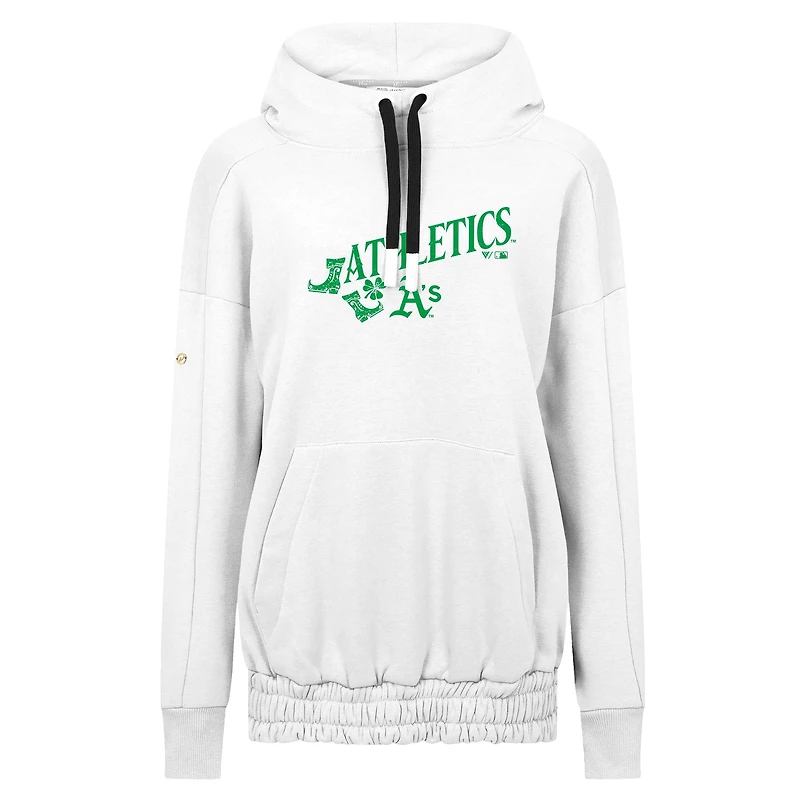 Women's Levelwear  White Athletics St. Patrick's Day Waterfall Boots Pullover Hoodie