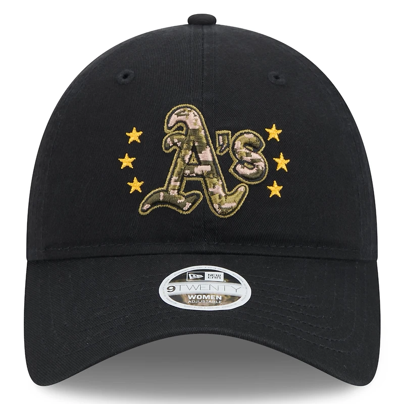 Women's New Era Black Athletics 2024 Armed Forces Day 9TWENTY Adjustable Hat