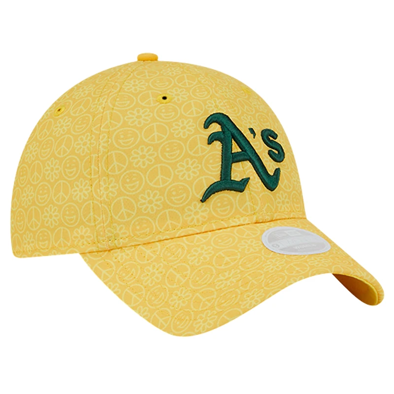 Casquette ajustable New Era Gold Athletics Don't Worry 9TWENTY pour femme