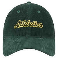 Casquette ajustable en velours côtelé 9TWENTY Athletics Green New Era pour femme