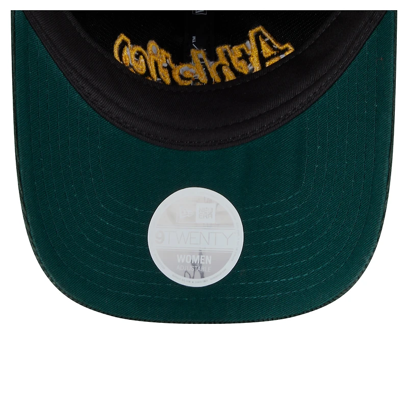 Casquette ajustable en velours côtelé 9TWENTY Athletics Green New Era pour femme