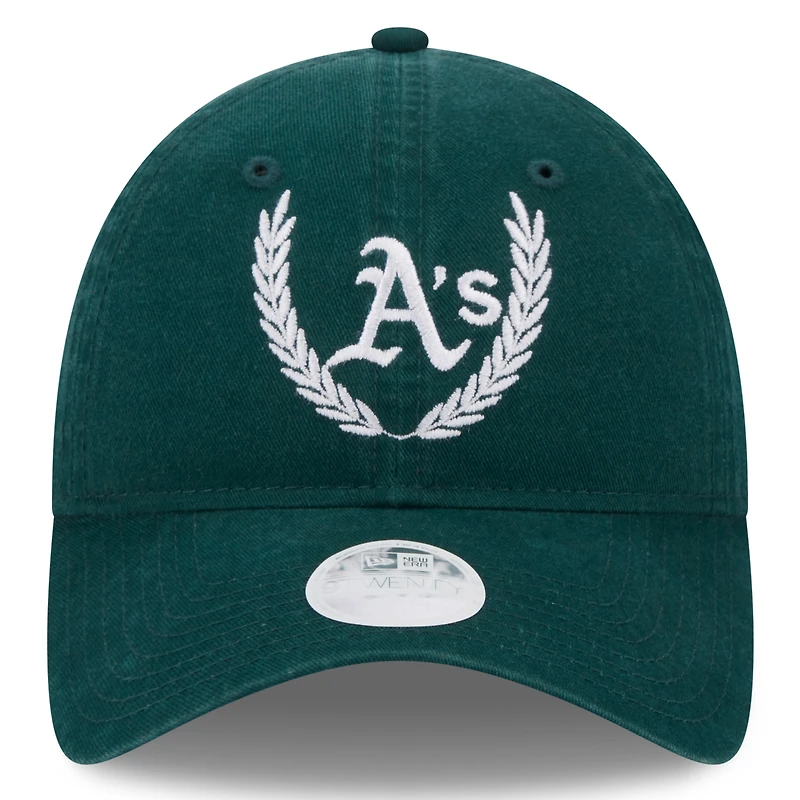 Women's New Era Green Athletics Leaves 9TWENTY Adjustable Hat