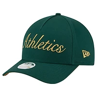 Casquette ajustable A-Frame 9FORTY métallisée verte New Era Athletics pour femme