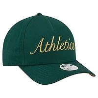 Women's New Era Green Athletics Metallic A-Frame 9FORTY Adjustable Hat