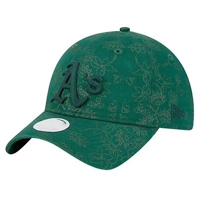Women's New Era Green Athletics Tonal Floral 9TWENTY Adjustable Hat