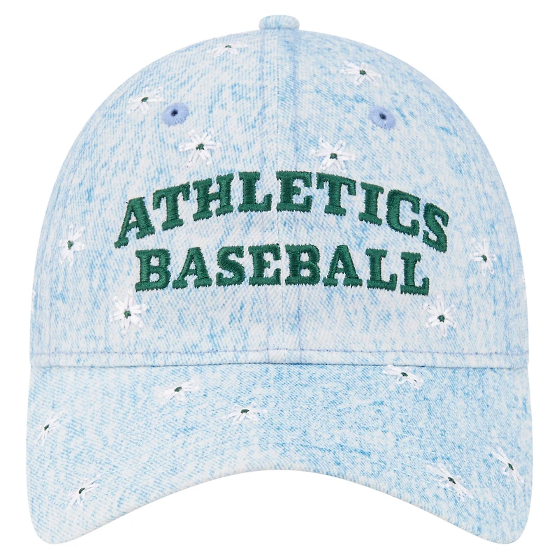 Women's New Era  Light Blue Athletics Daisy All Over 9TWENTY Adjustable Hat