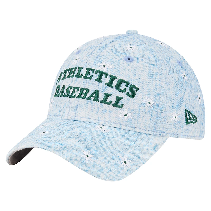 Women's New Era  Light Blue Athletics Daisy All Over 9TWENTY Adjustable Hat