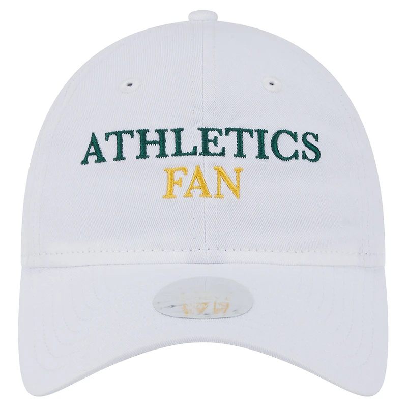 Women's New Era White Athletics Team Fan 9TWENTY Adjustable Hat