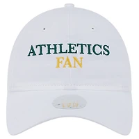 Women's New Era White Athletics Team Fan 9TWENTY Adjustable Hat
