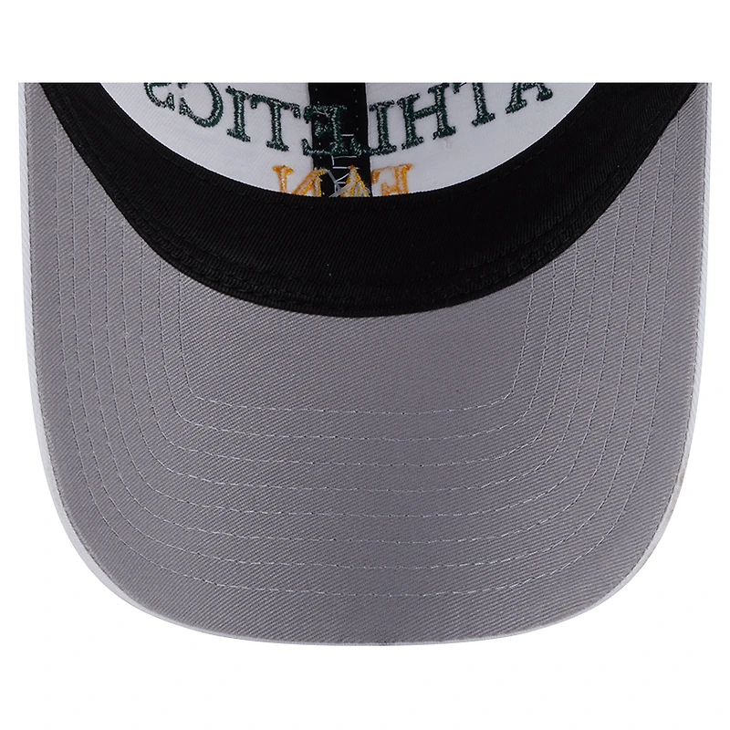 Women's New Era White Athletics Team Fan 9TWENTY Adjustable Hat