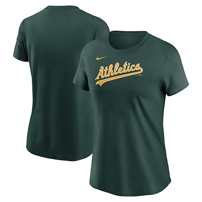 T-shirt Nike Athletics vert pour femme avec logo