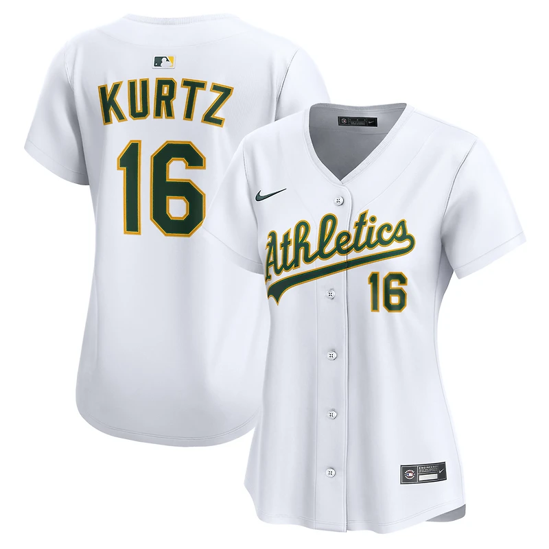 Women's Nike Nick Kurtz White Athletics Home Limited Player Jersey