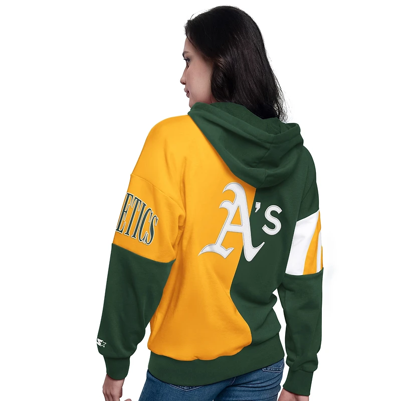 Sweat à capuche zippé pour femme Starter Athletics Curve Ball vert/or