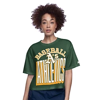T-shirt court et boxy pour femme Starter Green Athletics Play the Ball