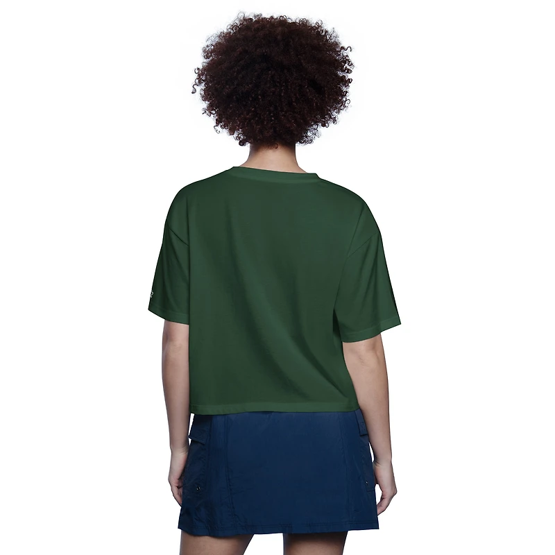 Women's Starter Green Athletics Play the Ball Boxy Cropped T-Shirt