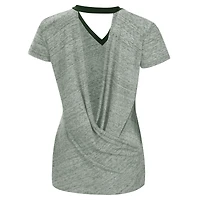 Women's Touch Green Athletics Halftime Back Wrap Top V-Neck T-Shirt