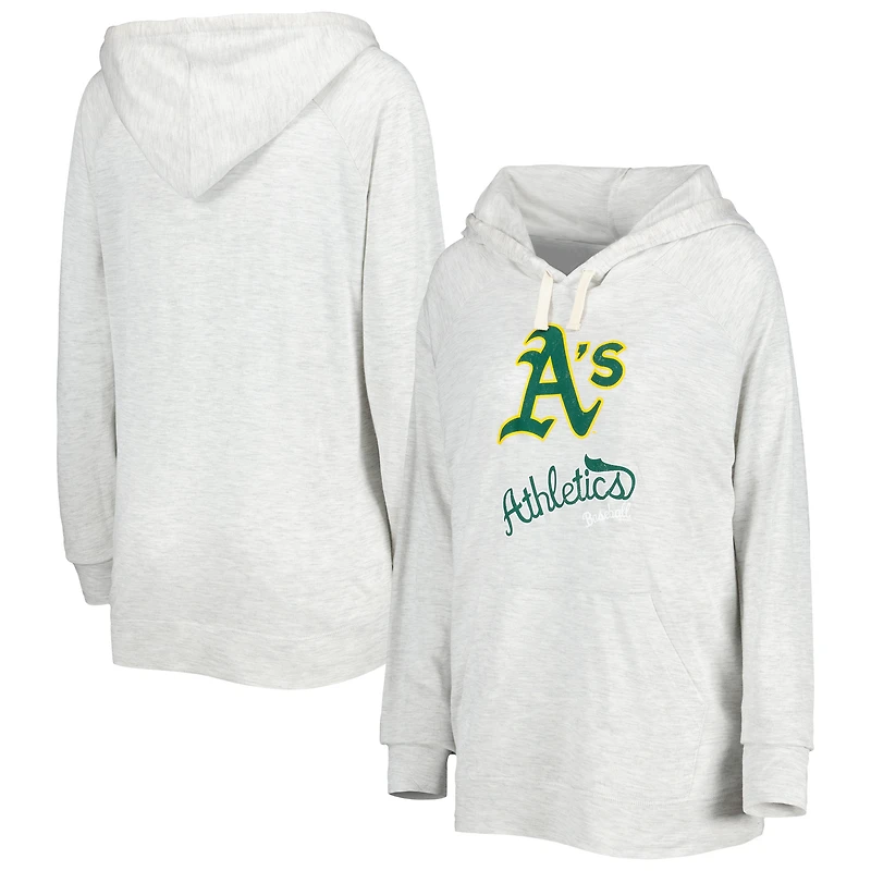 Sweat à capuche raglan d'avant-match Touch Athletics gris chiné pour femme