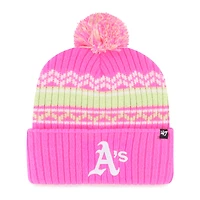 Bonnet en tricot à revers Polar Vortex rose pour jeunes '47 avec pompon
