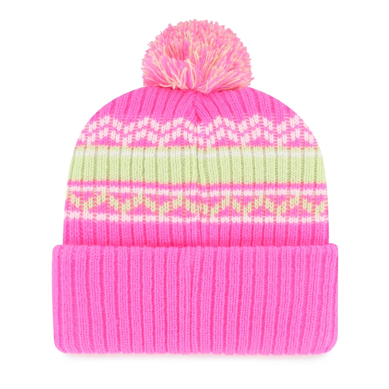 Youth '47 Pink Athletics Polar Vortex Cuffed Knit Hat with Pom