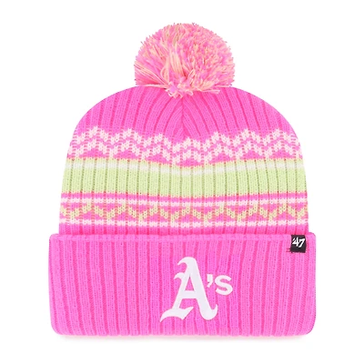 Youth '47 Pink Athletics Polar Vortex Cuffed Knit Hat with Pom