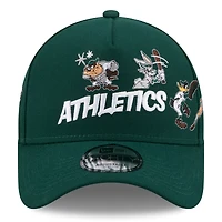 Youth New Era Green Athletics Looney Tunes A-Frame 9FORTY Adjustable Hat