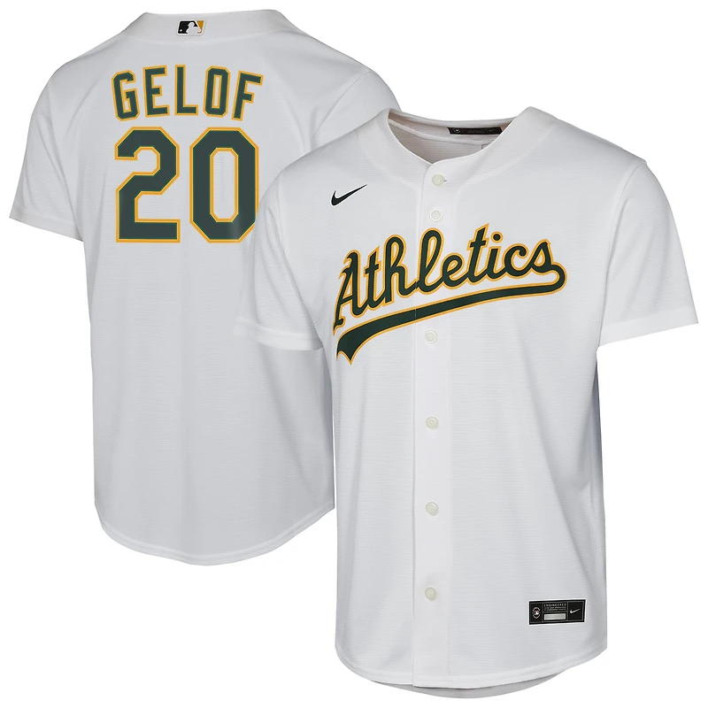 Maillot de joueur Nike Zack Gelof blanc pour jeunes à domicile Replica 2.0
