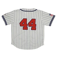 Men's Rings & Crwns #44 Cream Atlanta Black Crackers Mesh Button-Down Replica Jersey