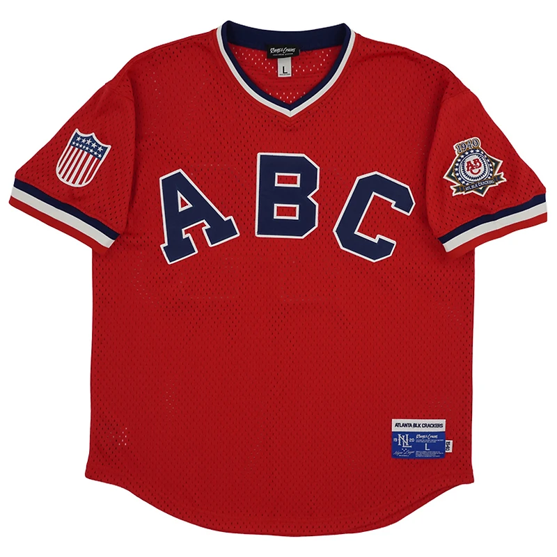 Jeunes Rings & Crwns # 44 Rouge Atlanta Black Crackers Mesh Replica V-Neck Jersey