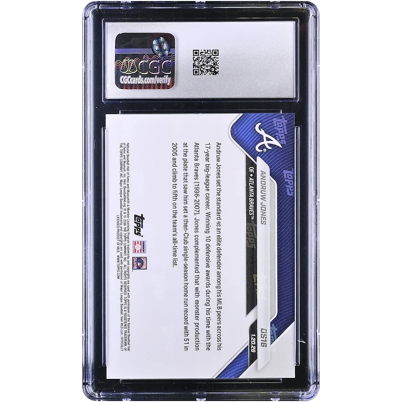 Carte Andruw Jones Atlanta Braves 2025 Topps Now Off-Season National Baseball Hall of Fame #OS16 authentifiée CGC (10 cartes)